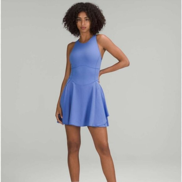 Lululemon Blue Fit and Flare Halter Dress - Picture 1 of 8